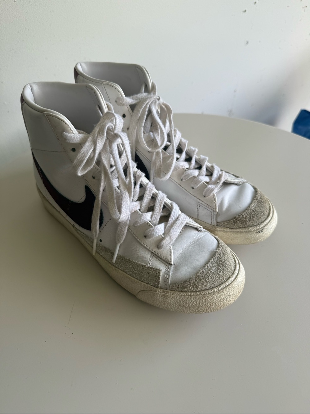 Nike Men’s White and Black High-Top Sneakers